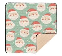 Ho Ho Ho Patrón divertido de Navidad grande y elegante tapete de actividades para gimnasio y actividades para el suelo, resistente al agua, para bebés y niños pequeños, 50 x 50 pulgadas
