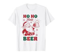 «Ho Ho Hold My Beer», Divertida Bebida navideña de Papá Noel Camiseta