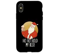HO HO Hold MY Beer Funny Borracho Santa Xmas Drink Meme Carcasa para iPhone X/XS
