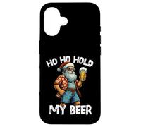 Ho Ho Hold My Beer Funny Santa Bebiendo Navidad en Julio Carcasa para iPhone 16