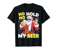 Ho Ho Hold My Beer Funny Santa Beer Navidad Camiseta