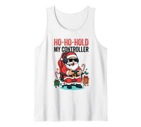 Ho Ho Hold My Controller, Divertido Papá Noel Gamer, Navidad Camiseta sin Mangas