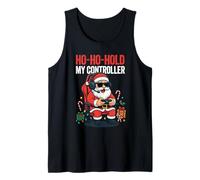 Ho Ho Hold My Controller, Divertido Papá Noel Gamer, Navidad Camiseta sin Mangas