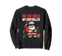 Ho Ho Hold My Controller, Divertido Papá Noel Gamer, Navidad Sudadera