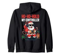 Ho Ho Hold My Controller, Divertido Papá Noel Gamer, Navidad Sudadera con Capucha