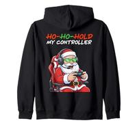 Ho Ho Hold My Controller, Divertido Papá Noel Gamer, Navidad Sudadera con Capucha