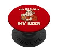 Ho Ho Hold My Drink Funny Santa Drinking Christmas Costume PopSockets PopGrip Adhesivo