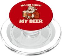 Ho Ho Hold My Drink Funny Santa Drinking Christmas Costume PopSockets PopGrip para MagSafe