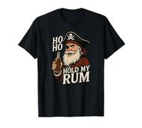 Ho Ho Hold My Rum Pirata Santa Claus Navidad Camiseta
