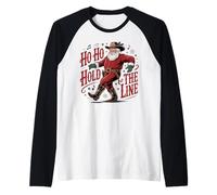 Ho Ho Hold The Line Dance Dancing Love Christmas Line Dance Camiseta Manga Raglan