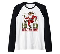 Ho Ho Hold The Line Dance Dancing Love Christmas Line Dance Camiseta Manga Raglan