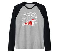 Ho Ho Hold The Tablk, Entrenamiento de Navidad, Divertido Gimnasio de Navidad Camiseta Manga Raglan