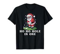 Ho Ho Hole in One Divertido Golfista navideño de Papá Noel Camiseta