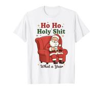 Ho Ho Holy Shit What a Year Funny Christmas Santa Camiseta