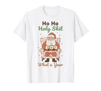 Ho Ho Holy Shit What a Year Funny Christmas Santa Camiseta