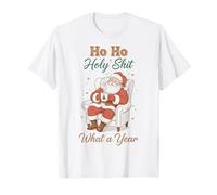 Ho Ho Holy Shit What a Year Funny Christmas Santa Camiseta