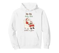 Ho Ho Holy Shit What a Year Funny Christmas Santa Sudadera con Capucha