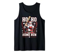 Ho Ho Home Run Béisbol Navidad Divertido Vacaciones Deportes Santa Camiseta sin Mangas