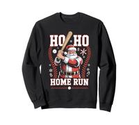 Ho Ho Home Run Béisbol Navidad Divertido Vacaciones Deportes Santa Sudadera