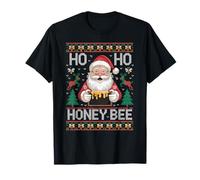 HO HO Honey Bee Santa Ugly Christmas Pun Camiseta