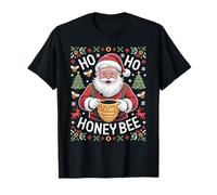 HO HO Honey Bee Santa Ugly Christmas Pun Camiseta