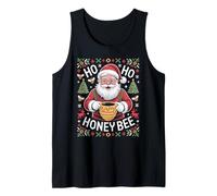 HO HO Honey Bee Santa Ugly Christmas Pun Camiseta sin Mangas