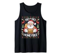 HO HO Honey Cute Bee Santa Ugly Christmas Pun Camiseta sin Mangas