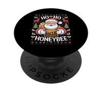 HO HO Honey Cute Bee Santa Ugly Christmas Pun PopSockets PopGrip Adhesivo