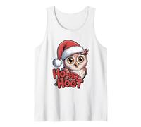 Ho Ho Hoot Cute Holiday Animal Juego de Palabras Divertido búho Navidad Camiseta sin Mangas