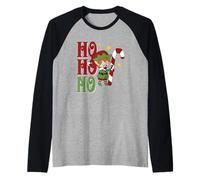 Ho Ho No, Grupo Familiar Dice Que Coincide con la Navidad de los Elfos Camiseta Manga Raglan