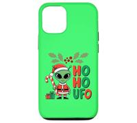 Ho-Ho UFO Funny Alien Christmas Novedad Diseño Gráfico Carcasa para iPhone 12/12 Pro