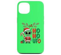 Ho-Ho UFO Funny Alien Christmas Novedad Diseño Gráfico Carcasa para iPhone 13