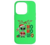 Ho-Ho UFO Funny Alien Christmas Novedad Diseño Gráfico Carcasa para iPhone 14 Pro