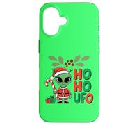 Ho-Ho UFO Funny Alien Christmas Novedad Diseño Gráfico Carcasa para iPhone 16
