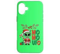 Ho-Ho UFO Funny Alien Christmas Novedad Diseño Gráfico Carcasa para iPhone 16 Plus