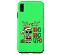 Ho-Ho UFO Funny Alien Christmas Novedad Diseño Gráfico Carcasa para iPhone XS MAX
