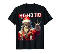 HO Santa Rocks Navidad Calavera Hombres Mujeres Adolescentes Camiseta gráfica económica