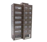 HO Scale Building 1:87 DIY Tren Ferrocarril Moderno Alto Negocio Edificios Oficina Casa Montado Arquitectónico para Modelo Tren Diseño (Marrón)