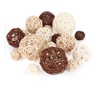 HO-SFSM 18 Piezas Bolas de Ratán, Mimbre Ratán Decorativas, Decoración de Mesa Fiesta Colgante Aromaterapia Aroma Conejo Pájaro Loro Masticar Juguete