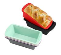 HO-SFSM 6 Piezas moldes silicona Rectangulares, Molde Bizcocho Silicona Rectangular con Antiadherente - moldes silicona reposteria Ideales para Hornear Bizcochos, Panes, Muffins, Air Fryer y Más