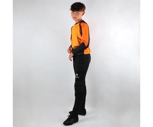 HO Soccer Conjunto de Portero Kid Keeper Set Deep-Sea Orange, Camiseta de Manga Larga con Acolchado y Pantalón Largo con Acolchado, Poliéster, Unisex niños, Naranja/Negro, 12