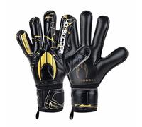 HO Soccer Guerrero Primary Protek Golden Team, Guantes Portero con Protecciones Extraíbles, Unisex Adulto, Negro/Dorado, 7