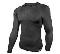 HO Soccer Underwear Shirt Performance ML Short Neck Black, Camiseta térmica Larga Adulto, Negro, L