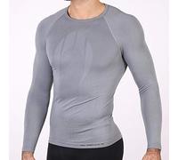 HO Soccer Underwear Shirt Performance ML Short Neck Grey, Camiseta térmica Larga Adulto, Gris, L