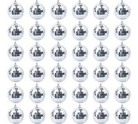 HO2NLE 36 Piezas Espejos de Bola 3cm/1.18inch Bolas de Discoteca Pequeñas Espejo Bola de Discoteca para La Fiesta, Navidad, Pastel de Fiesta Aorno del Árbol de Navidad