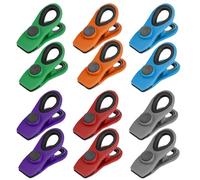 HoaaiGo 12Piezas Clips Bolsas Imán, Clips para Almacenamiento Alimentos, Pinzas para Magnéticos Clips para Nevera Clip Metálicos Refrigerador Magnéticas para Colgar, Organizar y Sellar Necesidades