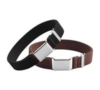 HoaaiGo 2 Pack Cinturón Elástico Niños, Cinturón Niño Ajustable, Cinturón Elástico para Niñas, Cinturón con Hebilla Magnética Infantil para Vestidos, Pantalones, Jeans, 2 a 15 Años, Negro+Café