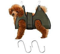 HoaaiGo Hamaca para el Cuidado de Mascotas, Hamaca de Aseo para Perros Gatos, Bolsa de Sujeción para Peluquería Canina para Mascotas Recorte de Uñas Cuidado de los Oídos (M, Verde Militar)