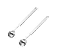 HoAhaMay 2 piezas Cuchara Medidora de Acero Inoxidable, Cuchara Dosificadora de Metal de 5ml, Cucharita de Metal con Escala Graduada, Mini Cucharita para Café, Especias, Granos