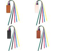 HoAhaMay 4 piezas Marcapáginas con cinta marcadora para la Biblia, con cinco cintas de seda de colores. Marcapáginas de cuero sintético adecuados para libros, novelas y lecturas de oficina